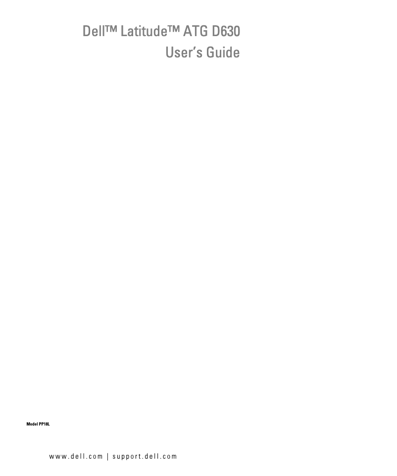 Page 1 de la notice Manuel utilisateur Dell Latitude ATG D630
