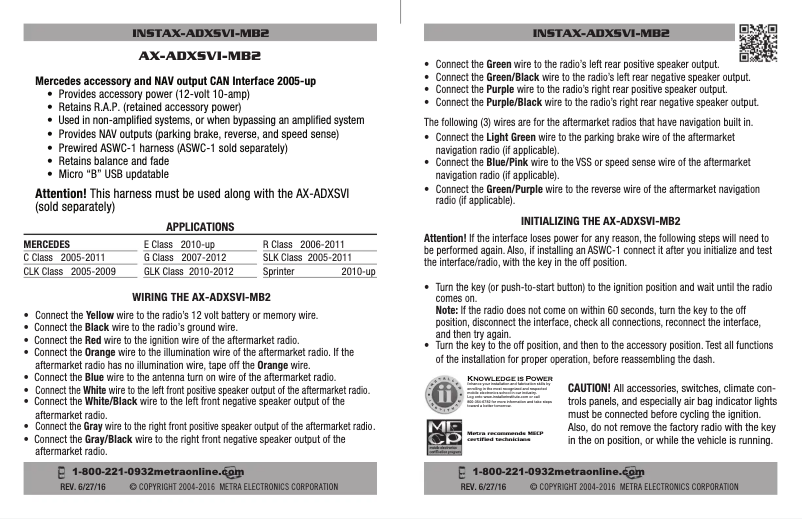 Page 1 de la notice Manuel utilisateur AXESS AX-ADXSVI-MB2