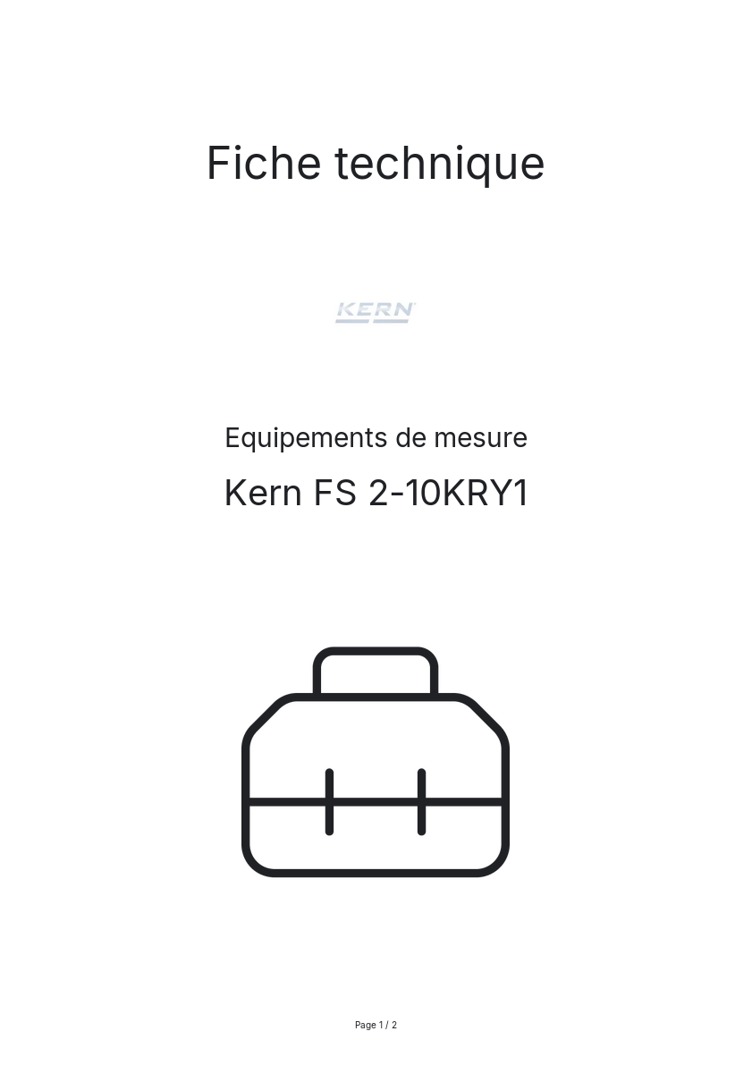 Page n°1 - Fiche technique Kern FS 2-10KRY1