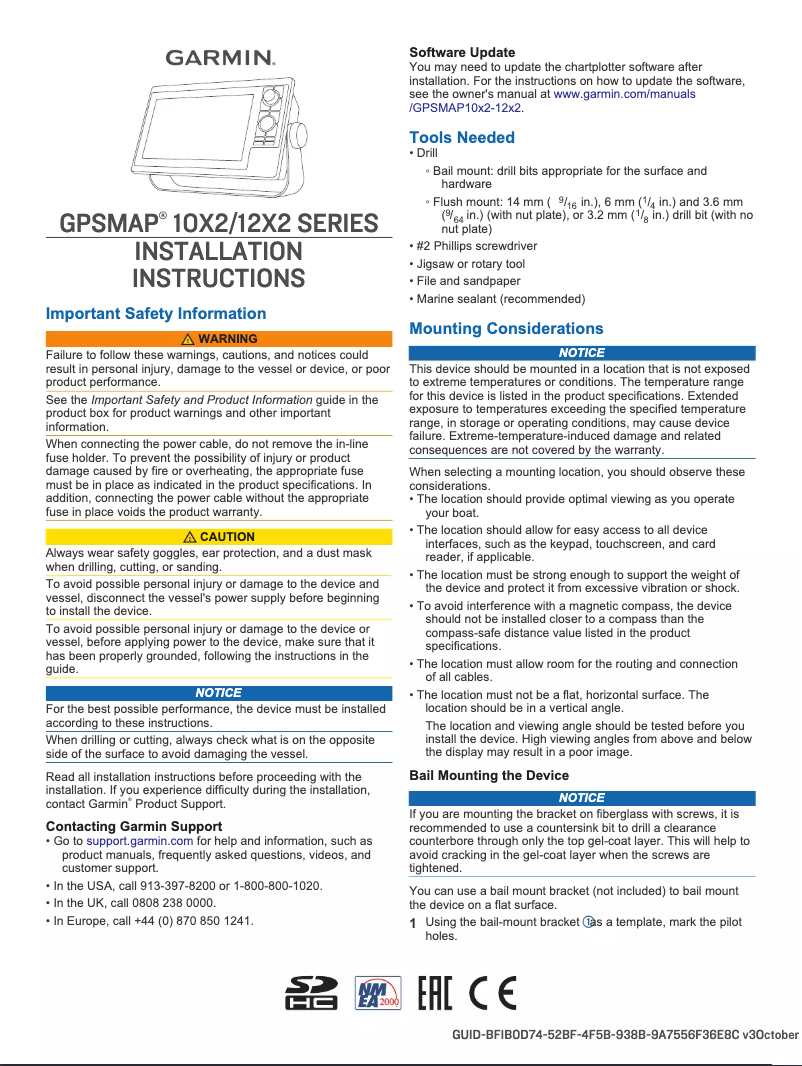 Page 1 de la notice Manuel utilisateur Garmin GPSMAP 10x2