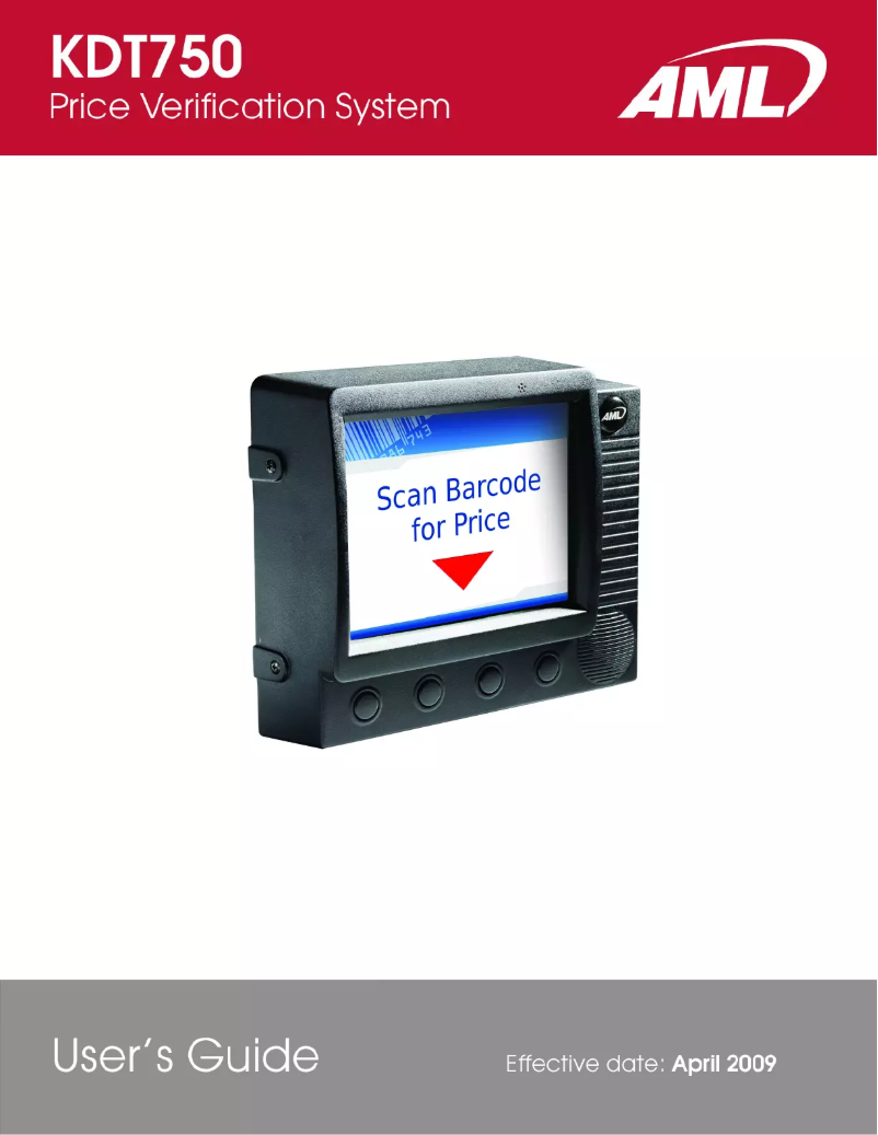 Page n°1 - Manuel utilisateur AML KDT750