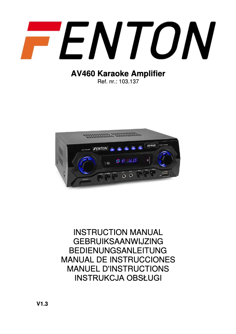 Image de la première page du manuel de l'appareil AV460