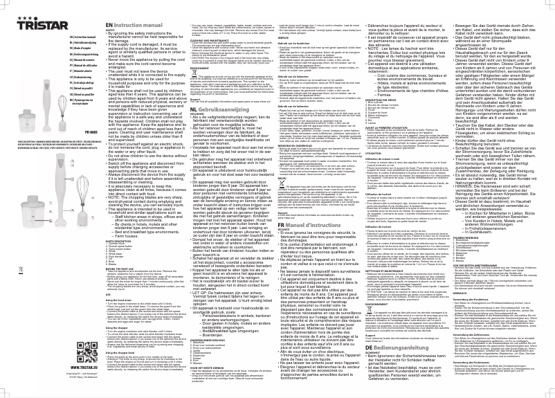 Image de la première page du manuel de l'appareil PD-8803