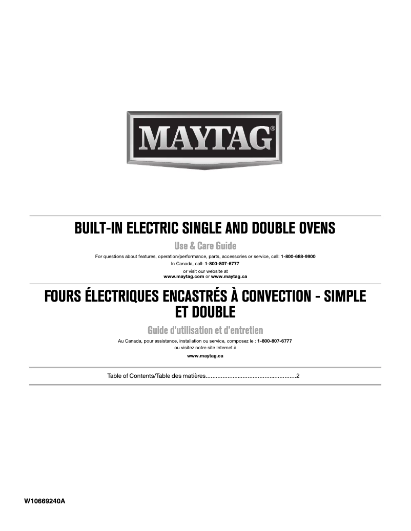 Page n°1 - Manuel utilisateur Maytag MEW7530DS