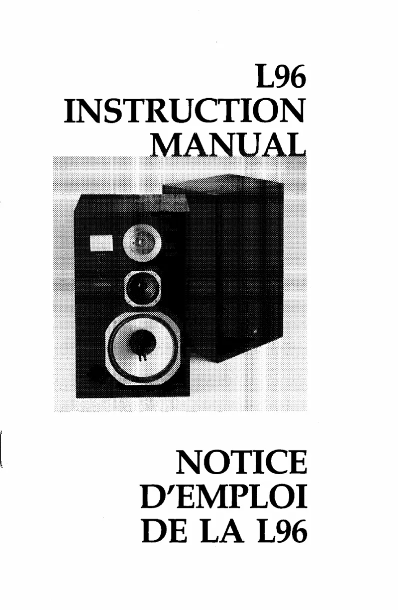 Page n°1 - Manuel utilisateur JBL L96 Delta