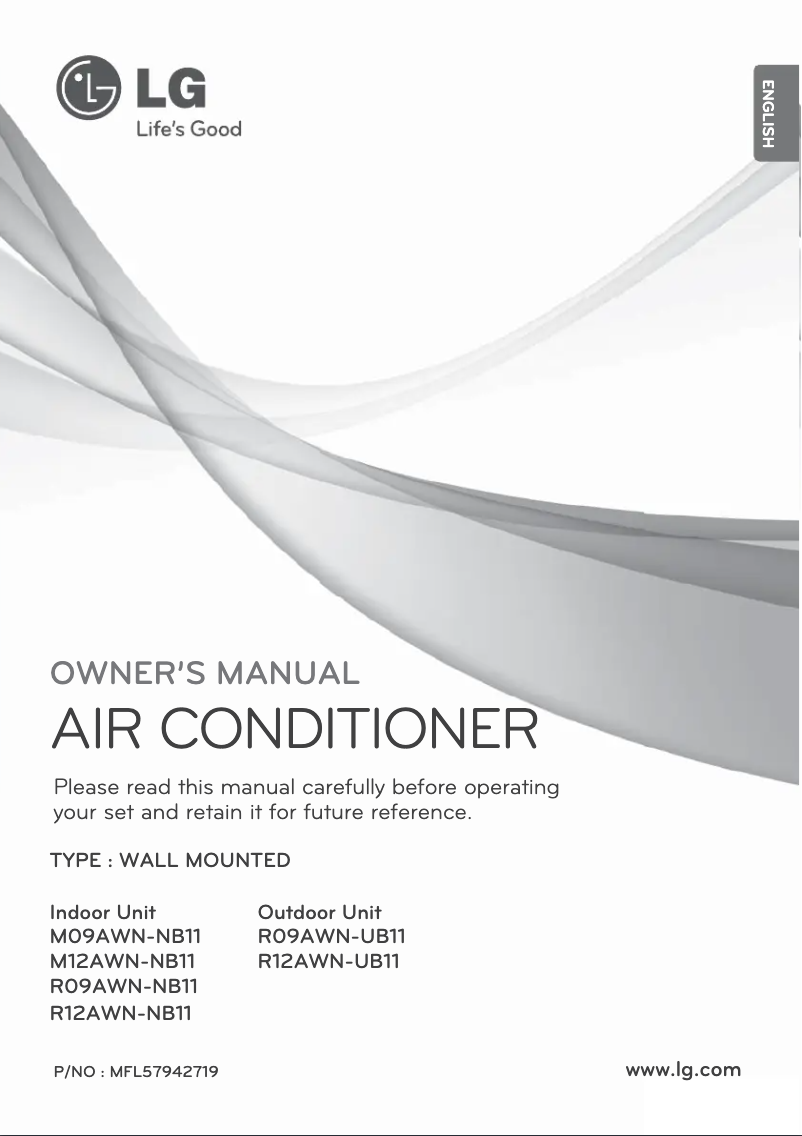 Page 1 de la notice Manuel utilisateur LG M09AWN-NB11