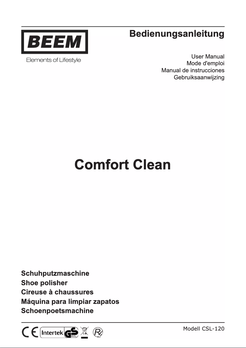 Page 1 de la notice Manuel utilisateur BEEM Comfort Clean