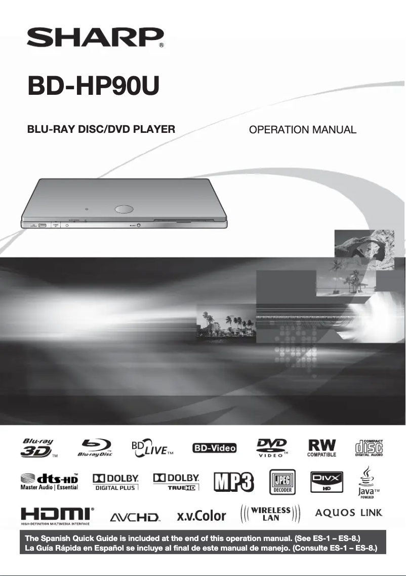 Page n°1 - Manuel utilisateur Sharp BD-HP90U