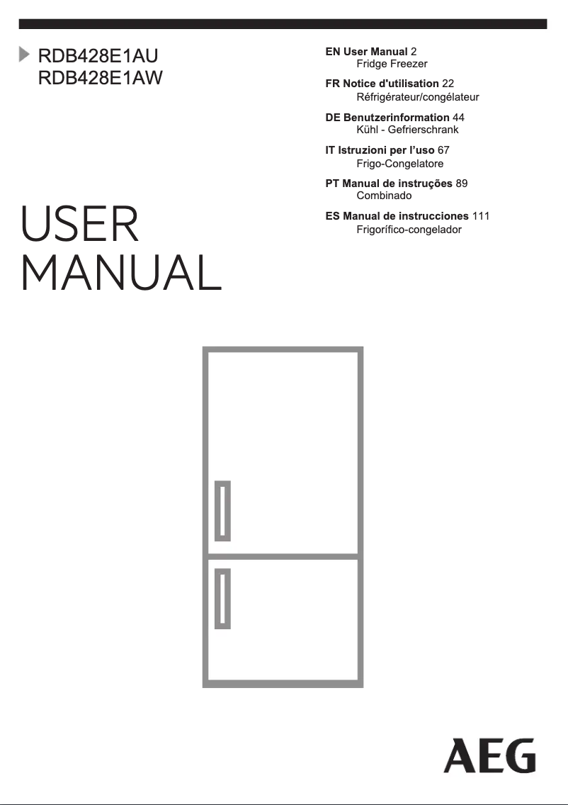 Page n°1 - Manuel utilisateur AEG RDB428E1AW