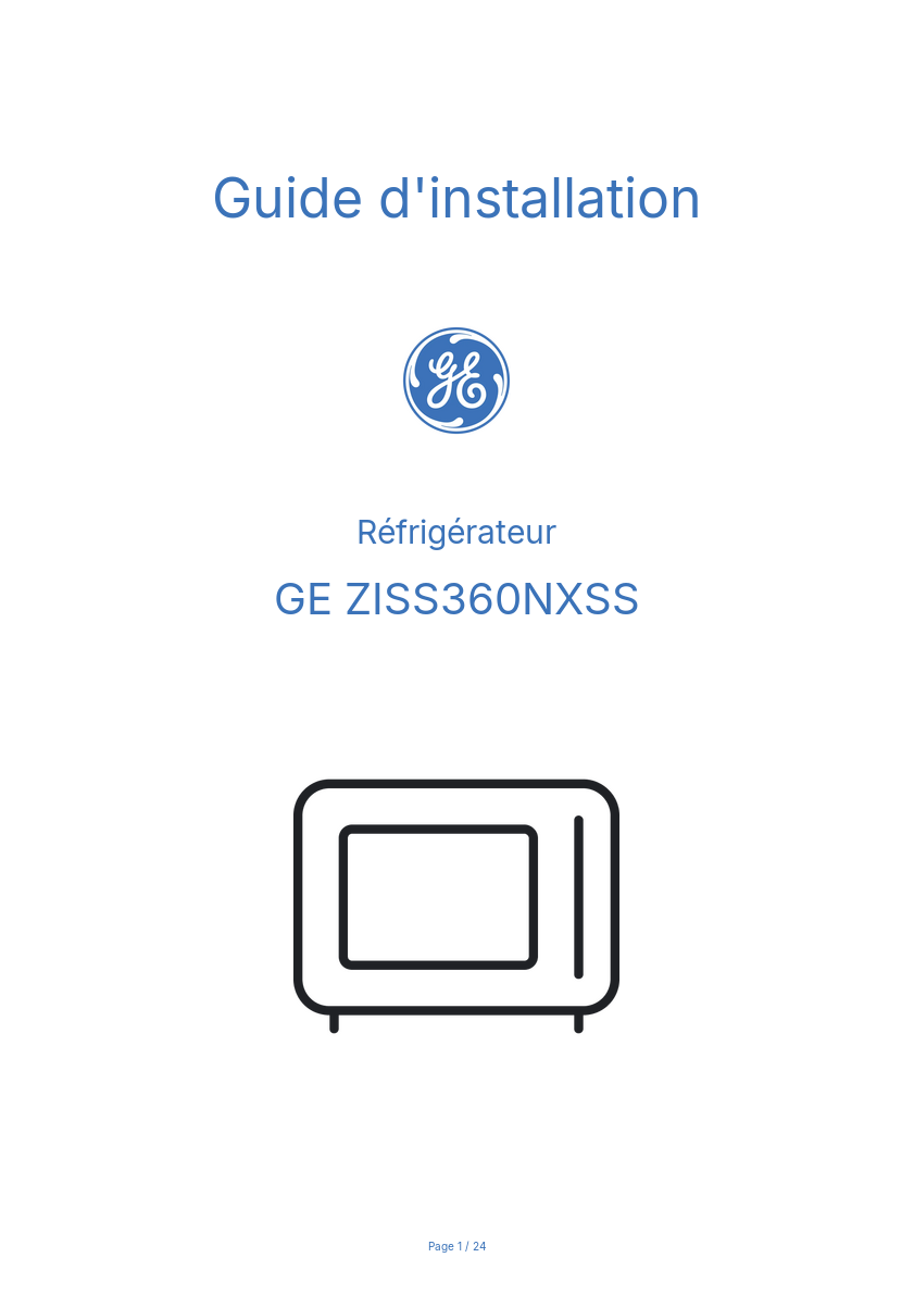 Image de la première page du manuel de l'appareil ZISS360NXSS