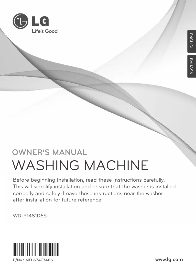 Page 1 de la notice Manuel utilisateur LG WD-P1481D6S