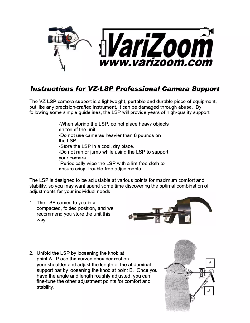 Image de la première page du manuel de l'appareil VZ-LSP