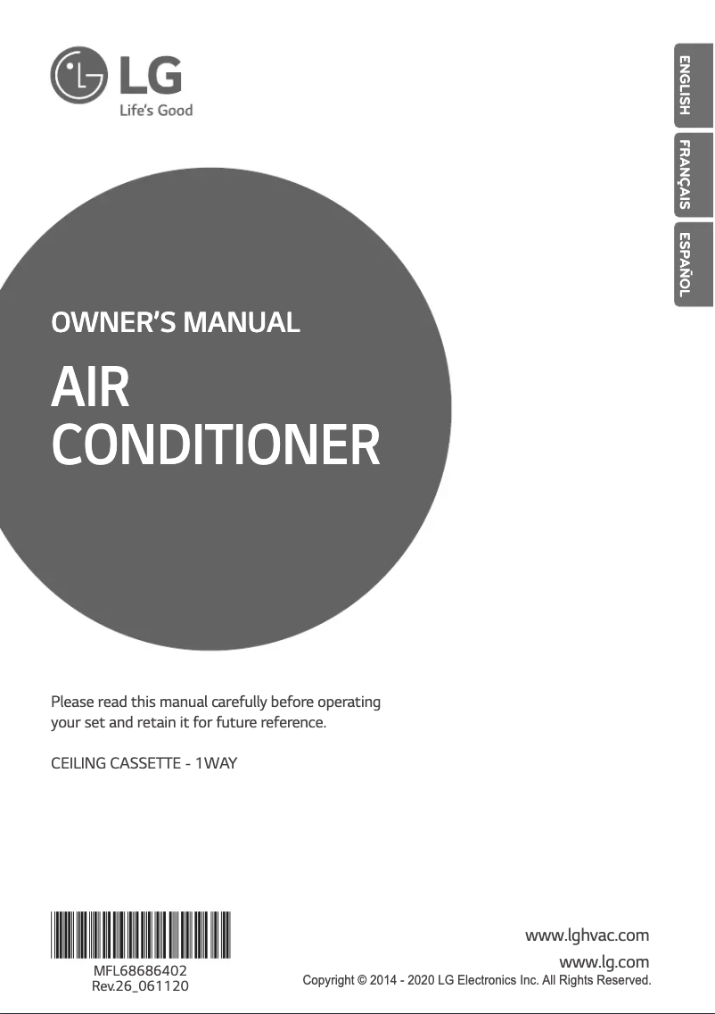 Page 1 de la notice Manuel utilisateur LG ARNU243TTD4
