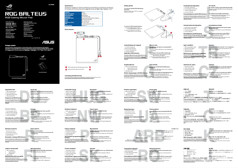 Image de la première page du manuel de l'appareil ROG Balteus