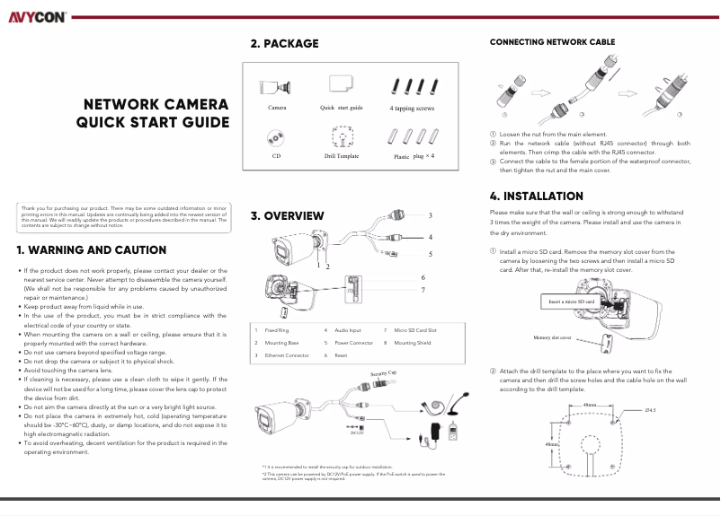 Page n°1 - Manuel utilisateur Avycon AVC-BHN41FT/2.8