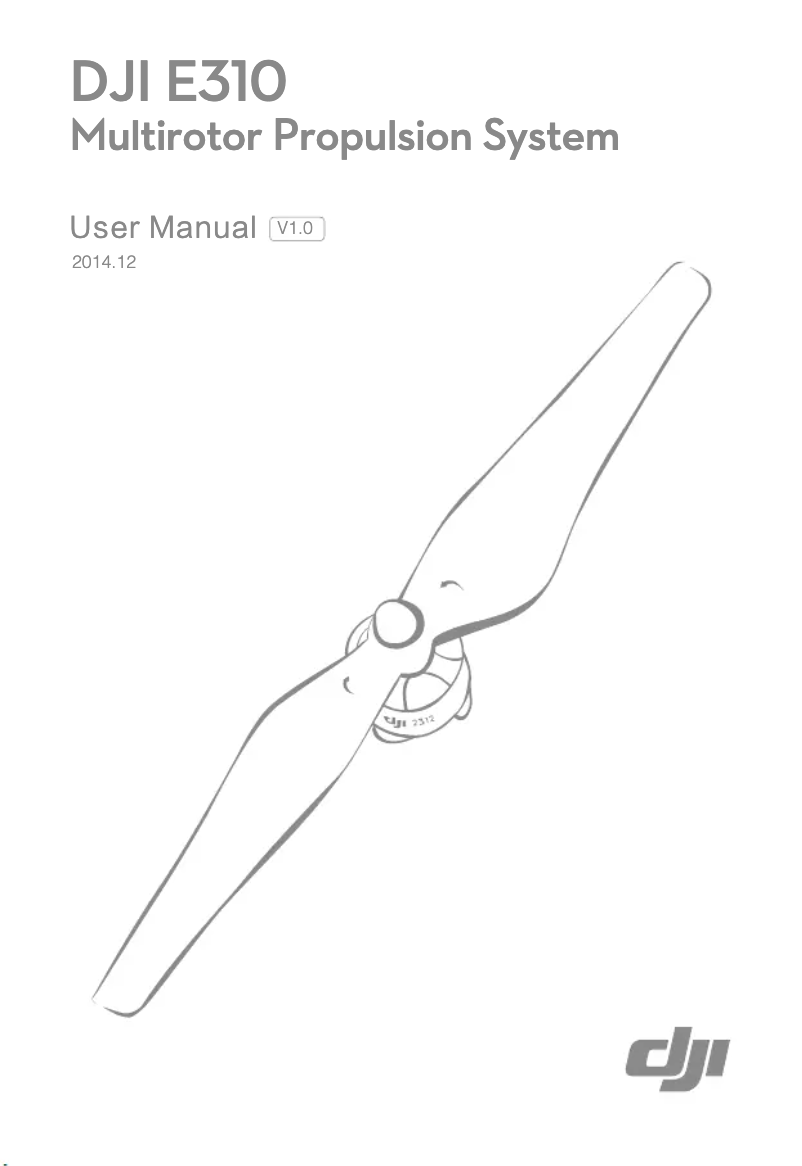 Page n°1 - Manuel utilisateur DJI E310