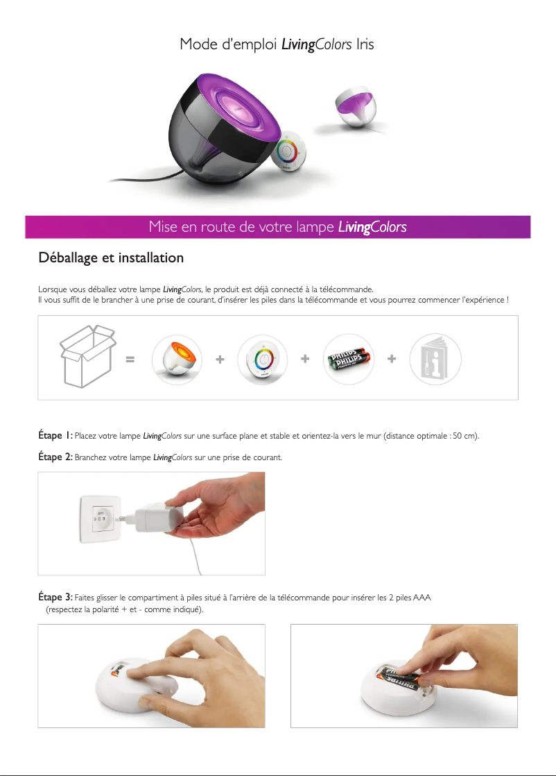 Página 1 del manual Manual de usuario Philips LivingColors 7099960PH