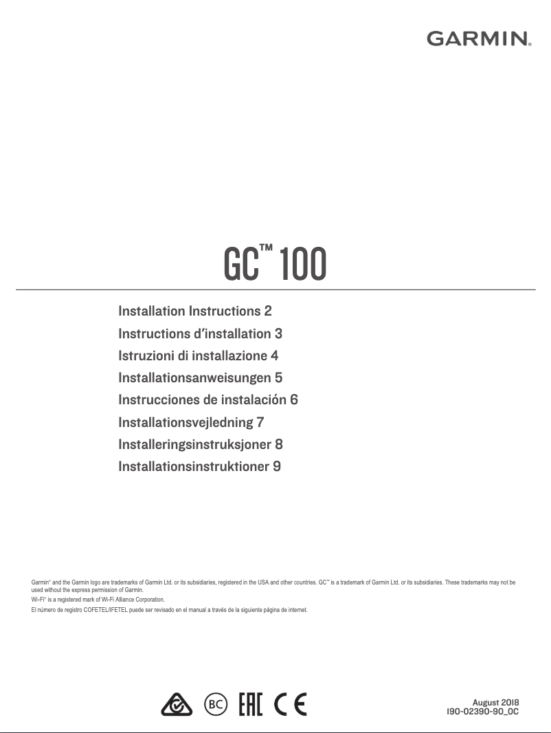Página 1 del manual Manual de instrucciones Garmin GC 100