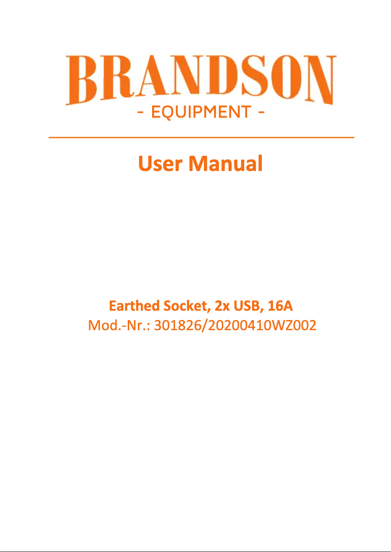 Page 1 de la notice Manuel utilisateur Brandson 301826