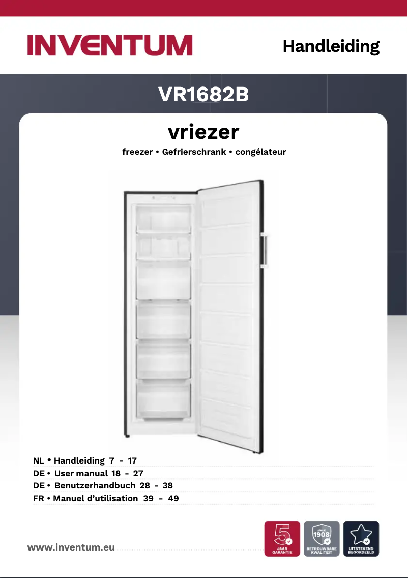 Page n°1 - Manuel utilisateur Inventum VR1682B