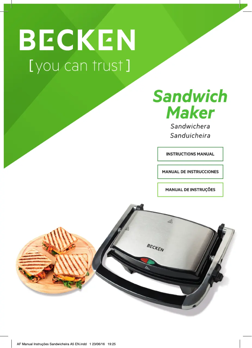 Image de la première page du manuel de l'appareil BCG-1384