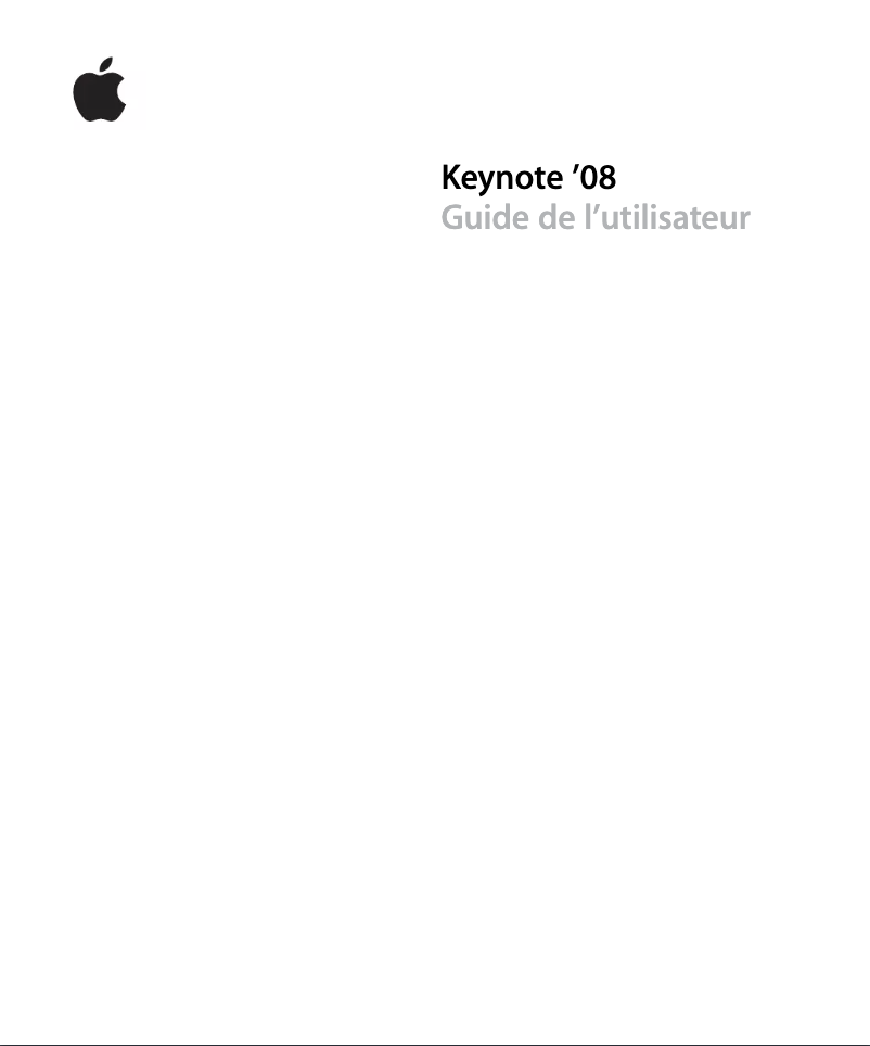Page n°1 - Manuel utilisateur Apple Keynote 08