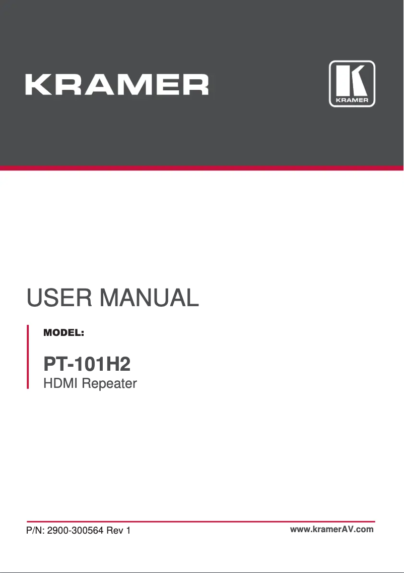 Page 1 de la notice Manuel utilisateur Kramer PT-101H2
