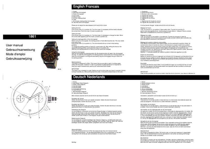 Page n°1 - Manuel utilisateur Davis 1861