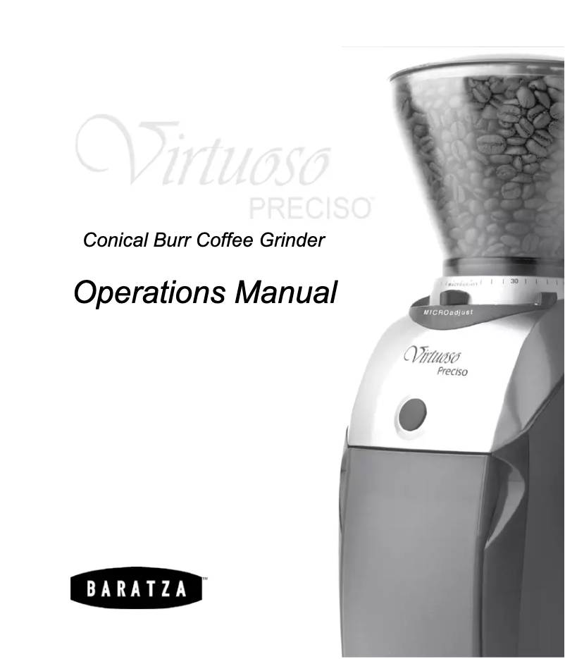 Page n°1 - Manuel utilisateur Baratza Virtuoso Preciso