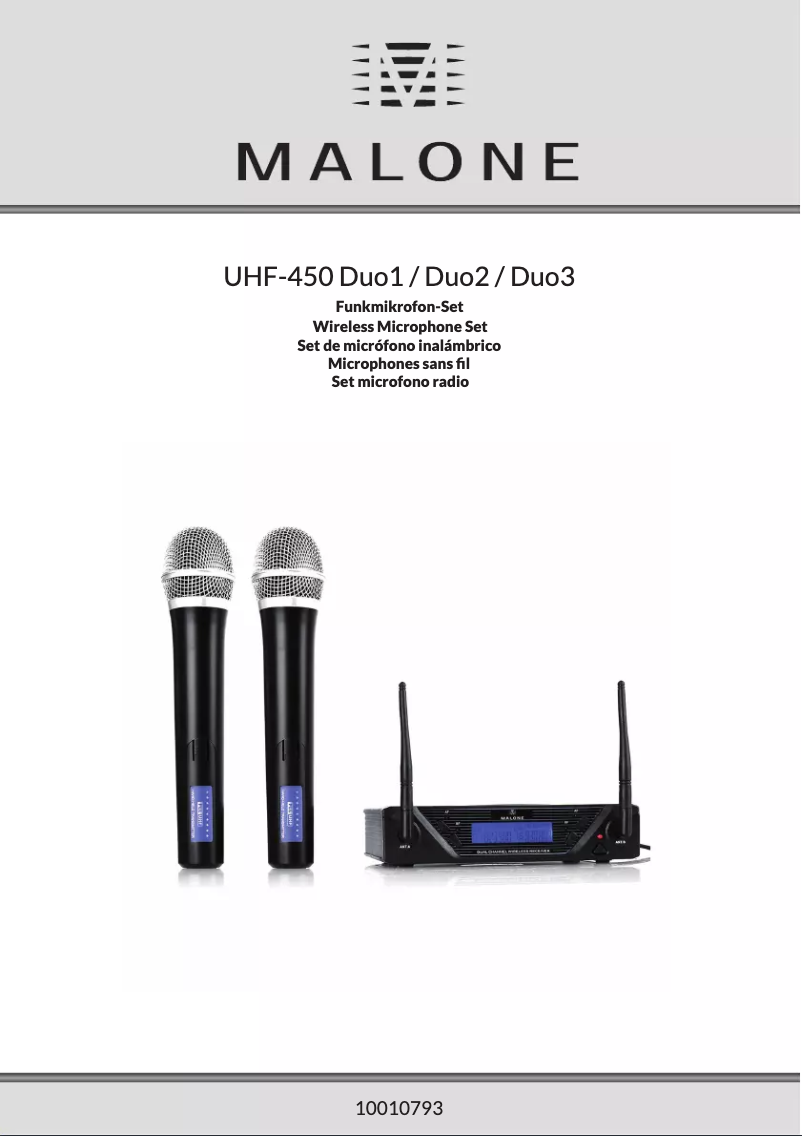 Page 1 de la notice Manuel utilisateur Malone UHF-450