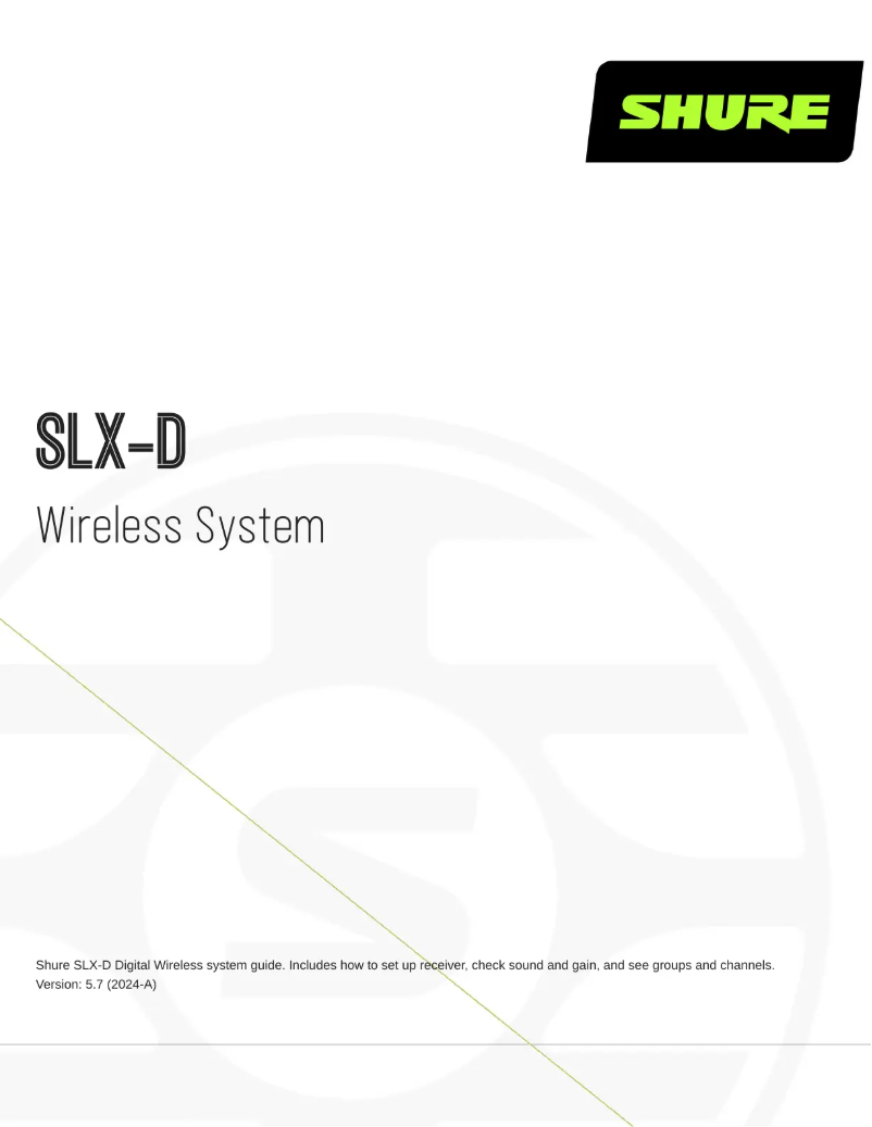 Image de la première page du manuel de l'appareil SLXD24/SM86
