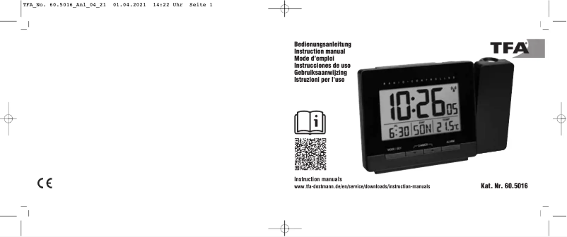 Page n°1 - Manuel utilisateur TFA 60.5016.01