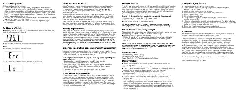 Image de la première page du manuel de l'appareil WW530Z