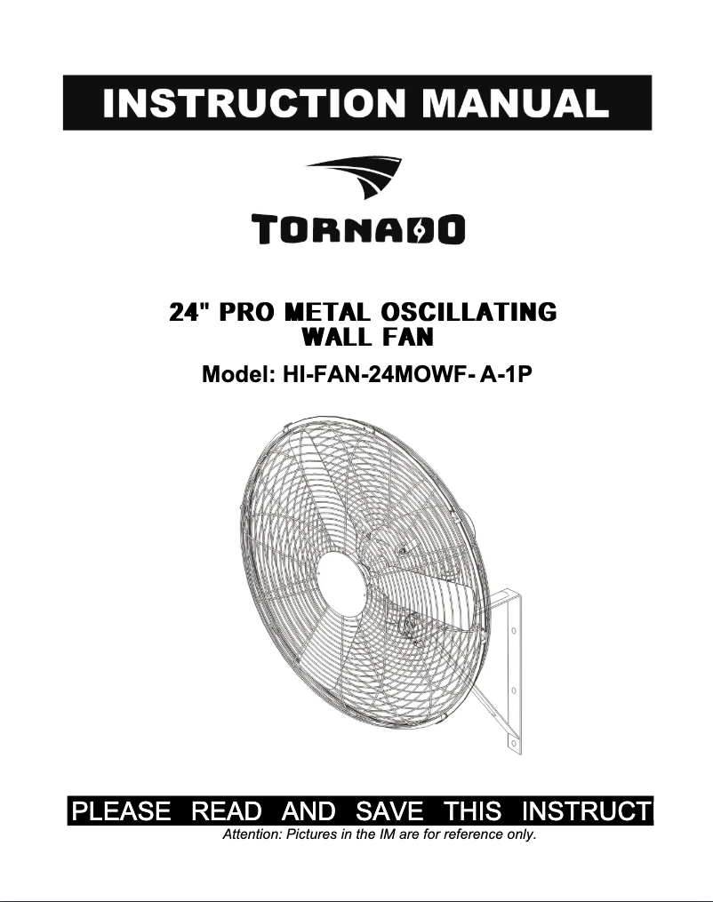 Page 1 de la notice Manuel utilisateur Tornado HI-FAN-24MOWF-A-1P