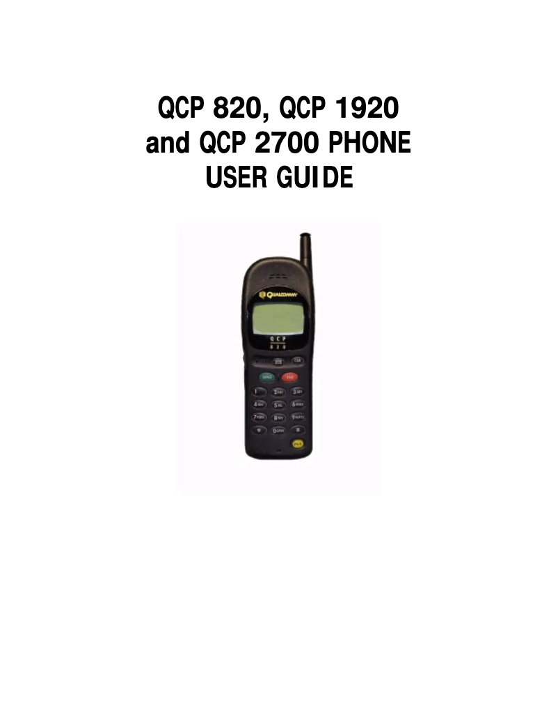 Image de la première page du manuel de l'appareil QCP 820
