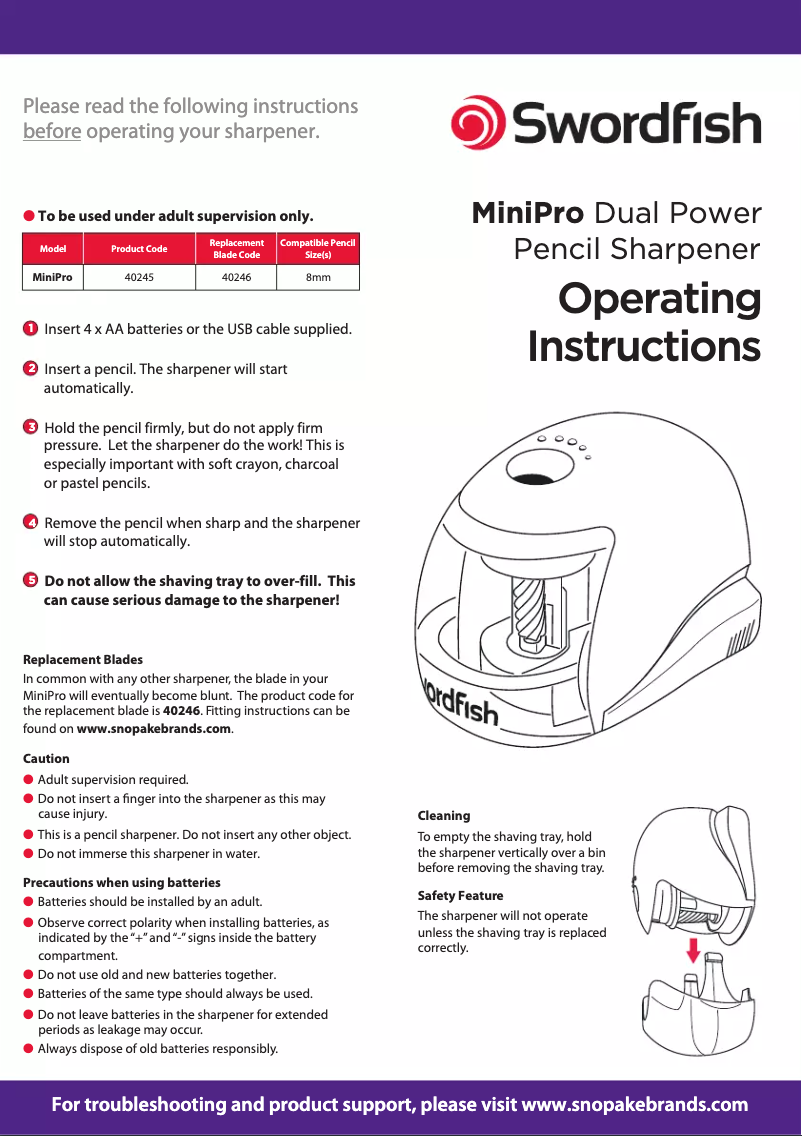 Image de la première page du manuel de l'appareil MiniPro