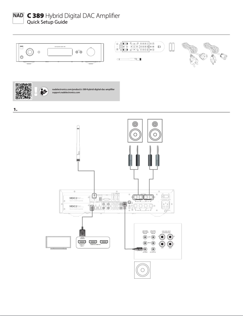 Page 1 de la notice Guide d'installation NAD C 389