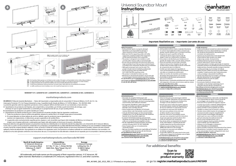 Page 1 de la notice Manuel utilisateur Manhattan 461849