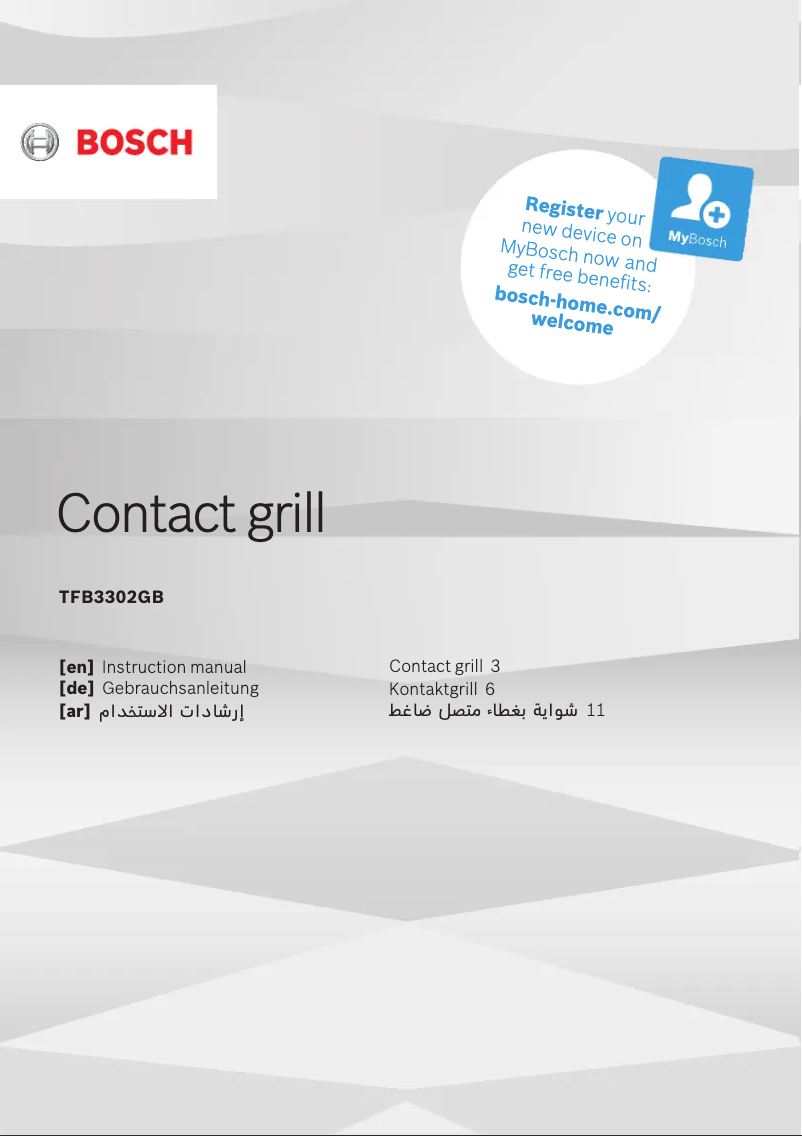 Image de la première page du manuel de l'appareil TFB3302GB