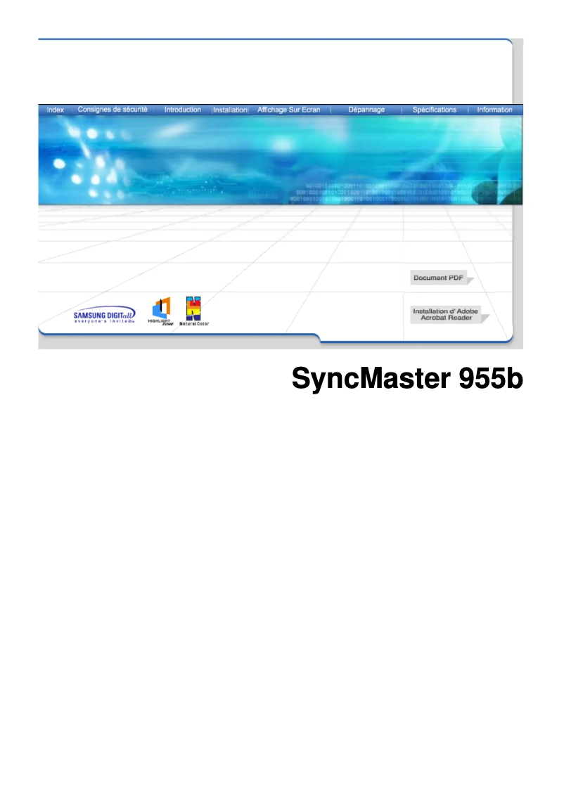 Page n°1 - Manuel utilisateur Samsung SyncMaster 955b