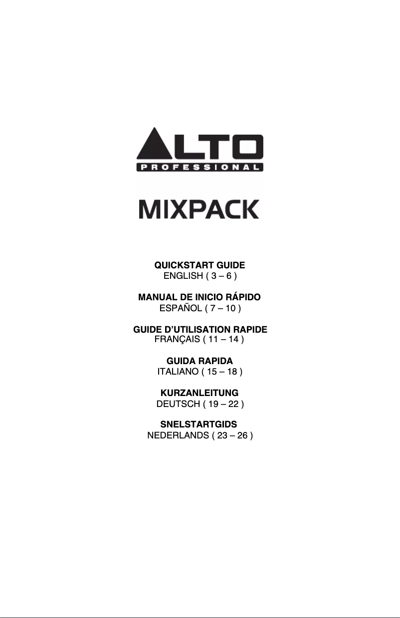Image de la première page du manuel de l'appareil MixPack