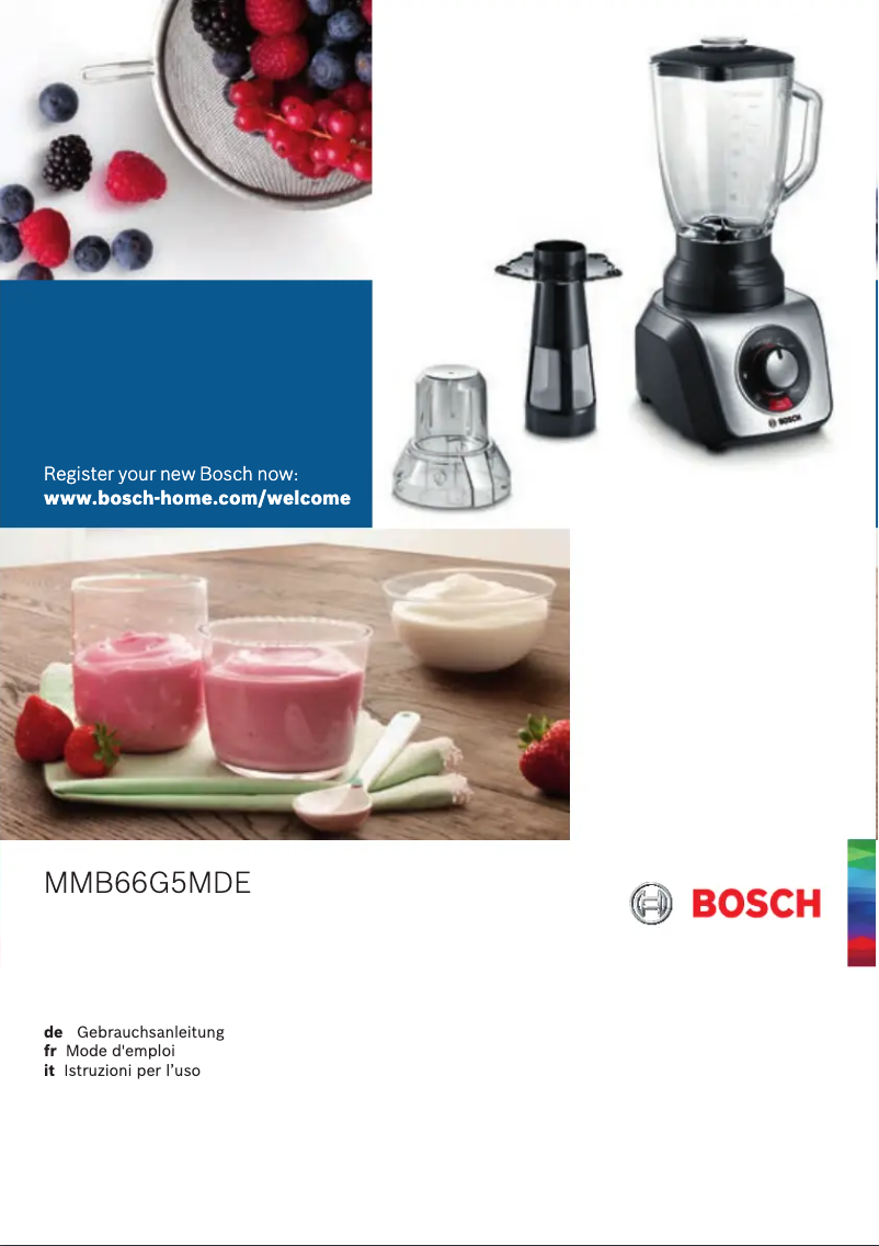 Page 1 de la notice Manuel utilisateur Bosch SilentMixx Pro MMB66G5M