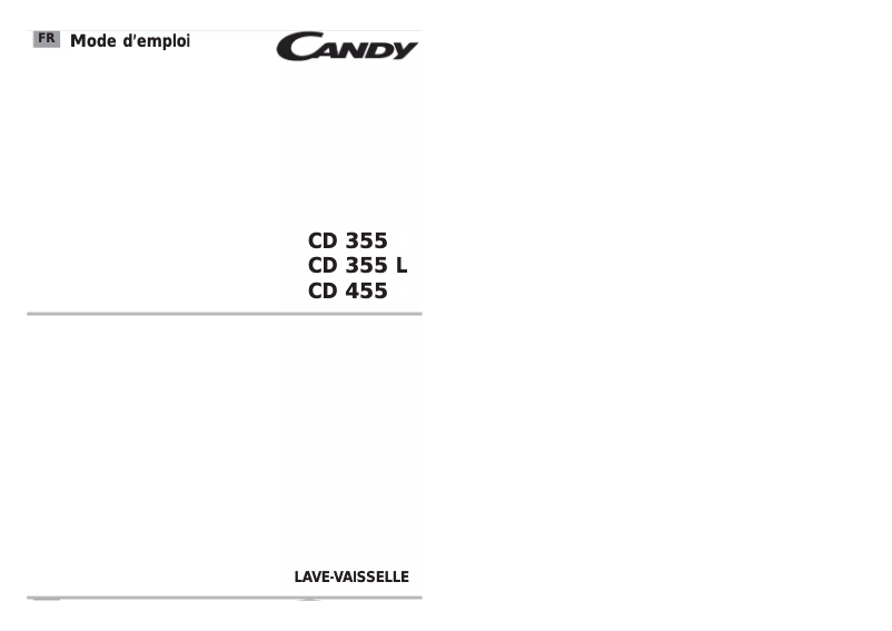Page 1 de la notice Manuel utilisateur Candy CD 455L-47