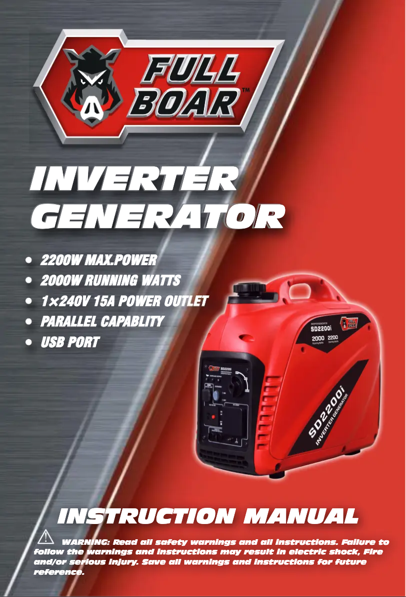 Page n°1 - Manuel utilisateur Full Boar SD2200i