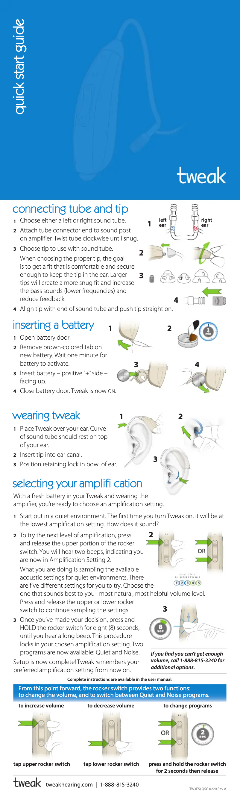 Image de la première page du manuel de l'appareil Tweak