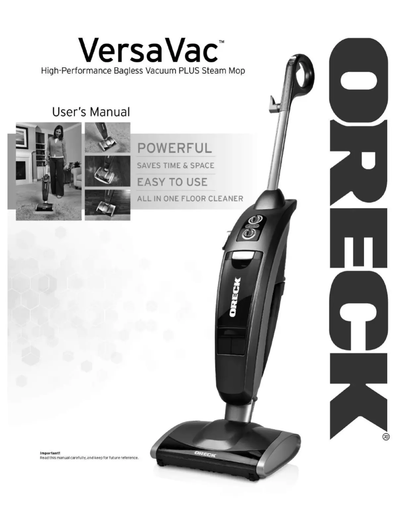 Page n°1 - Manuel utilisateur Oreck VersaVac
