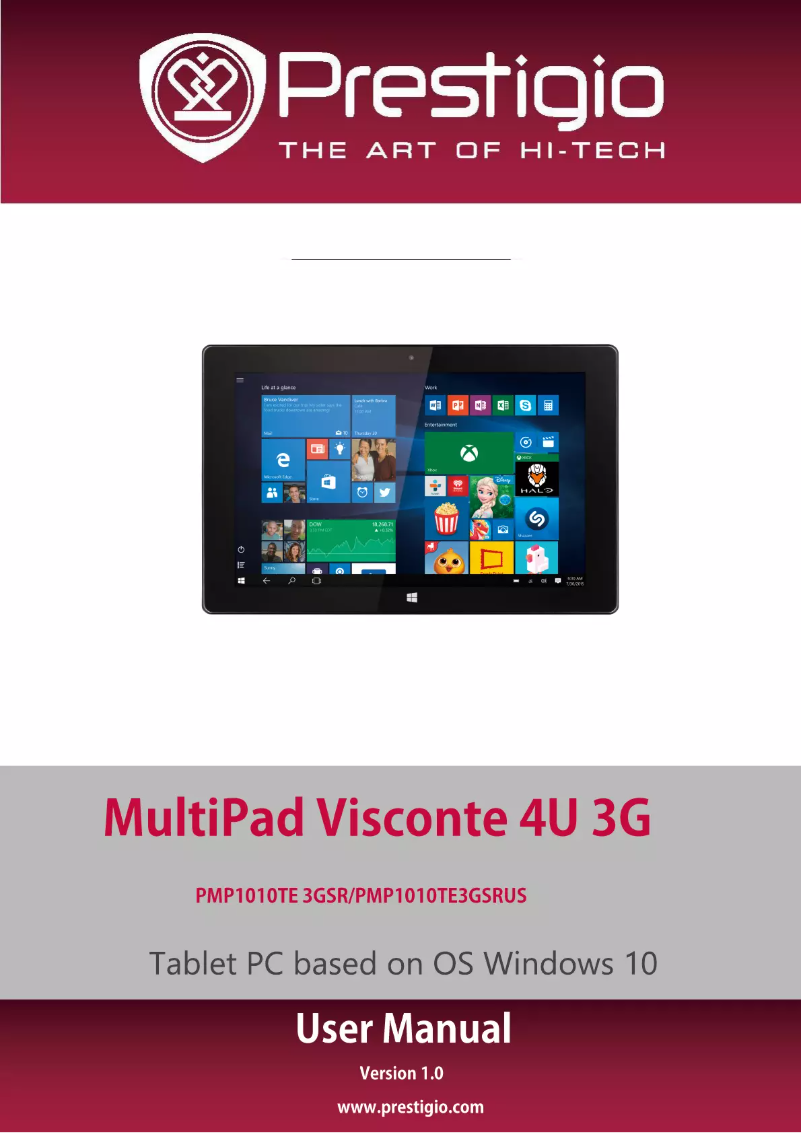 Page 1 de la notice Manuel utilisateur Prestigio MultiPad Visconte 4U