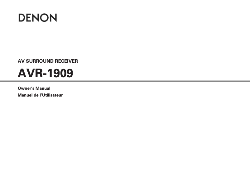 Image de la première page du manuel de l'appareil AVR-1909