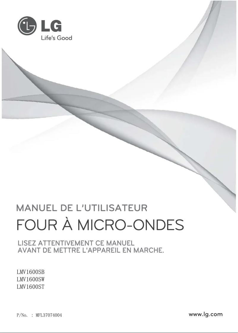 Page 1 de la notice Manuel utilisateur LG LMV1600ST