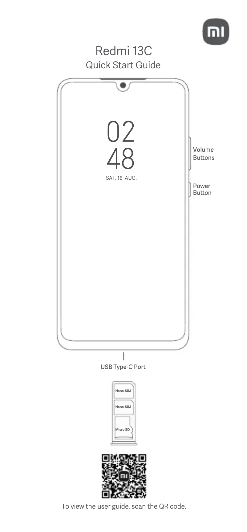 Image de la première page du manuel de l'appareil Redmi 13C 5G